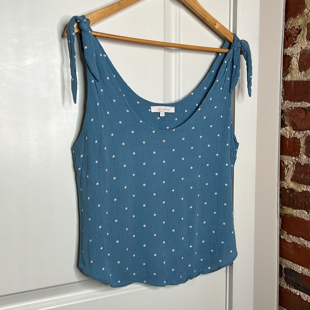 CROP CHAMBRAY TANK